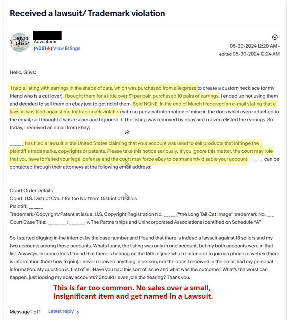 sued for selling cat earrings